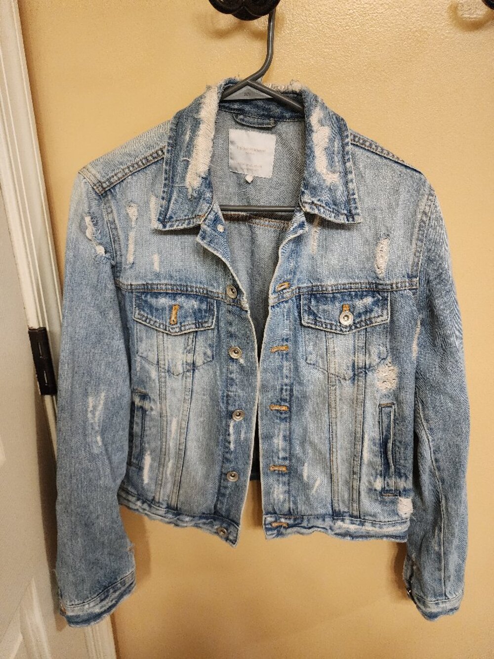 Zara Distressed Jean Jacket